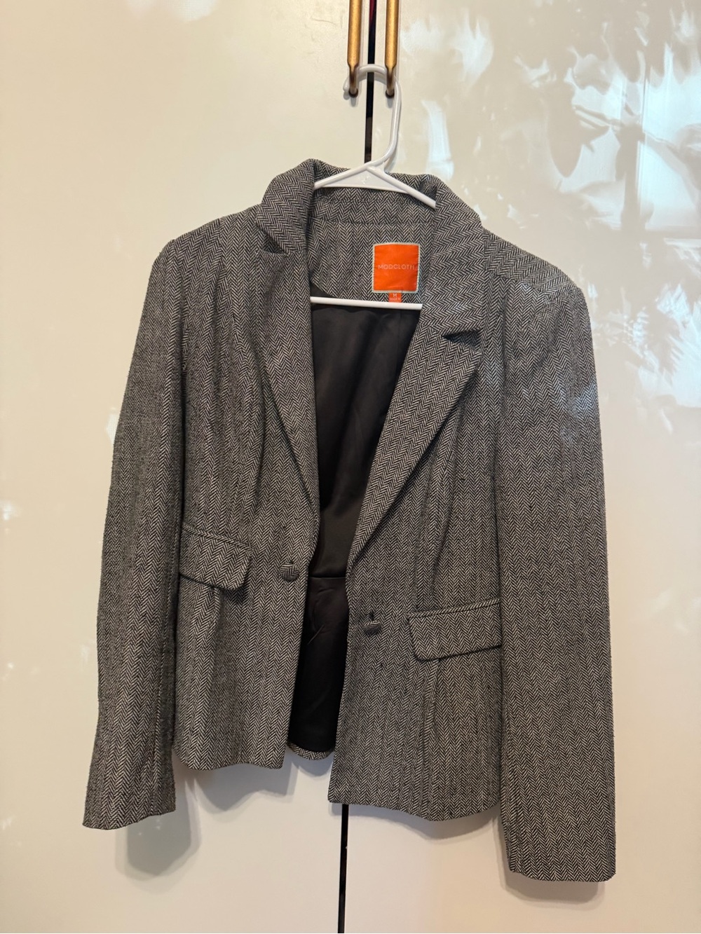 Modcloth Gray Herringbone Blazer